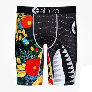 Ethika Black Floral and Shark Print Boxer Briefs